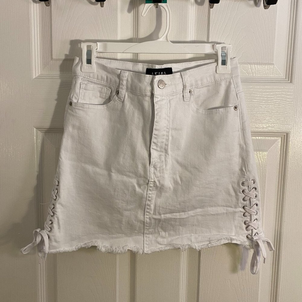 White Jean Skirt